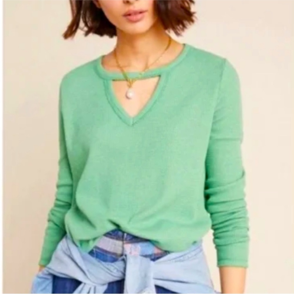 Anthropologie • t.la cutout knit long sleeve XS shirt